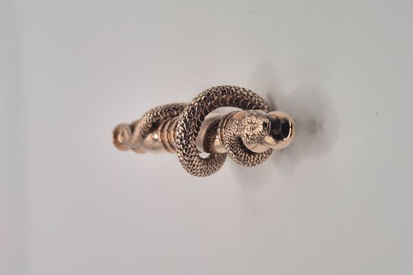 Bronze snake pendant - front view
