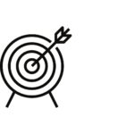 Icon of a target with an arrow in the center, representing focus and mission-driven goals.